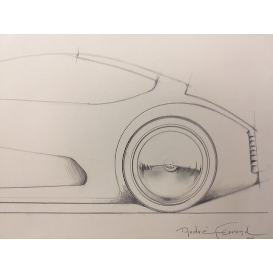 Image 1 of Dessin d'époque "Grand coupé 2" par André Ferrand, 1998
