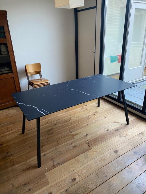 Table de salle à manger en céramique - Noir - 260X90 Cm