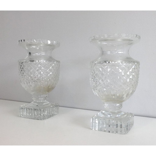 Paire de vases en cristal vintage, 1900