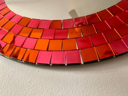 Miroir mosaïque rond Ikea des années 1990.