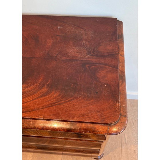 Image 1 of Commode vintage en acajou flammé à 3 tiroirs, France 1820