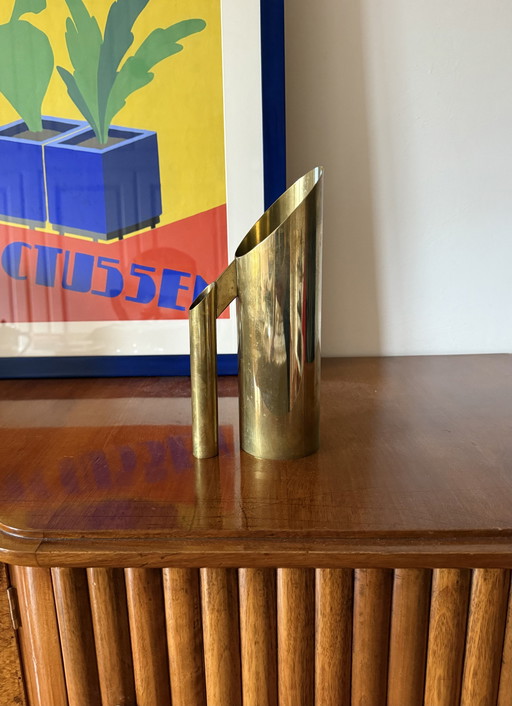Pichet / vase en laiton de style régence hollywoodienne, Kaleb Italie 1970