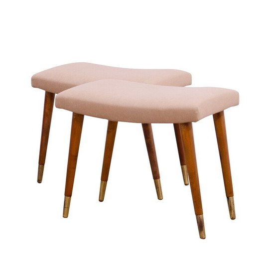 Image 1 of Paire de tabourets de style scandinave par Vyčítal et Sedláček, Tchécoslovaquie, années 1960.