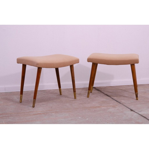 Paire de tabourets de style scandinave par Vyčítal et Sedláček, Tchécoslovaquie, années 1960.