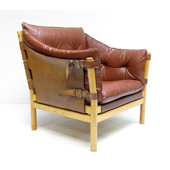 Image 1 of Fauteuil suédois vintage Ilona en cuir par Arne Norell, 1960s