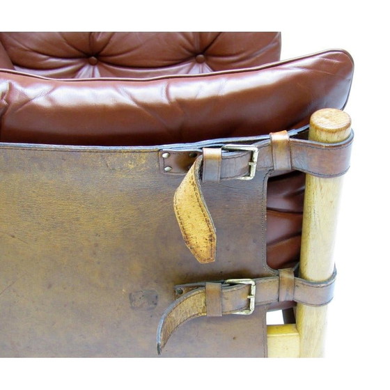 Image 1 of Fauteuil suédois vintage Ilona en cuir par Arne Norell, 1960s