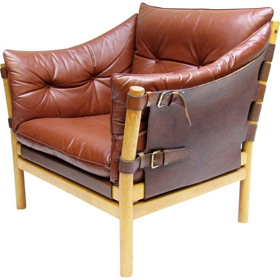 Image 1 of Fauteuil suédois vintage Ilona en cuir par Arne Norell, 1960s