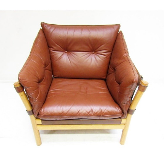 Image 1 of Fauteuil suédois vintage Ilona en cuir par Arne Norell, 1960s