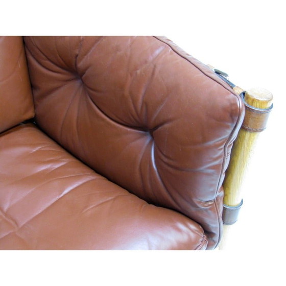 Image 1 of Fauteuil suédois vintage Ilona en cuir par Arne Norell, 1960s