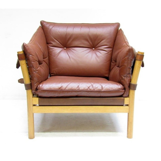 Image 1 of Fauteuil suédois vintage Ilona en cuir par Arne Norell, 1960s