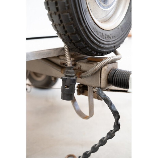 Chariot d'attelage vintage en verre, résine et fer, Italie 1980