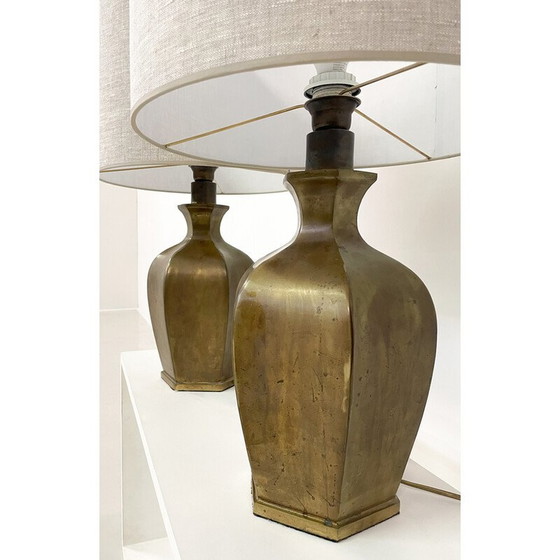 Image 1 of Paire de lampes de table vintage en bronze