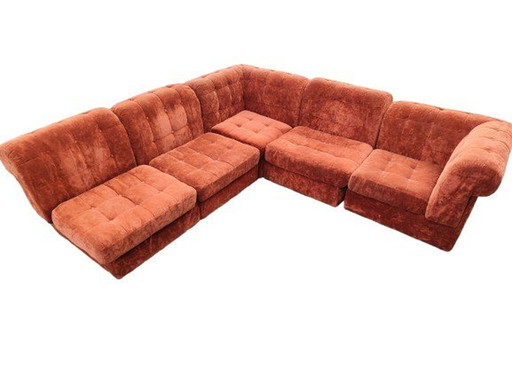 Banquette Sofa Modulable 70'S Modulaire Canapé Velours 