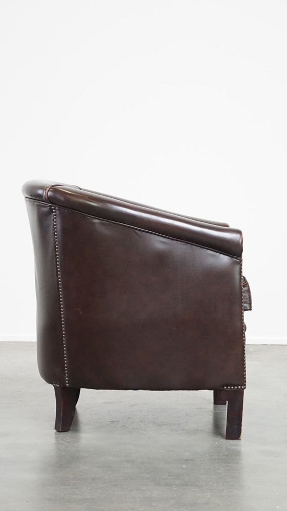 Image 1 of Fauteuil club en cuir de bœuf