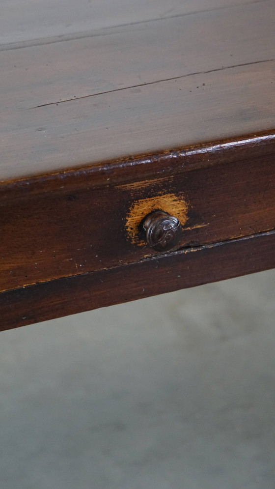 Image 1 of Table de salle à manger en bois avec 2 tiroirs