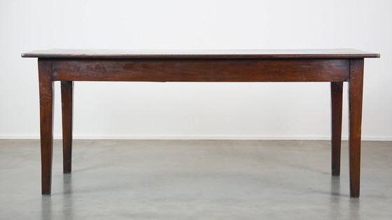 Image 1 of Table de salle à manger en bois avec 2 tiroirs