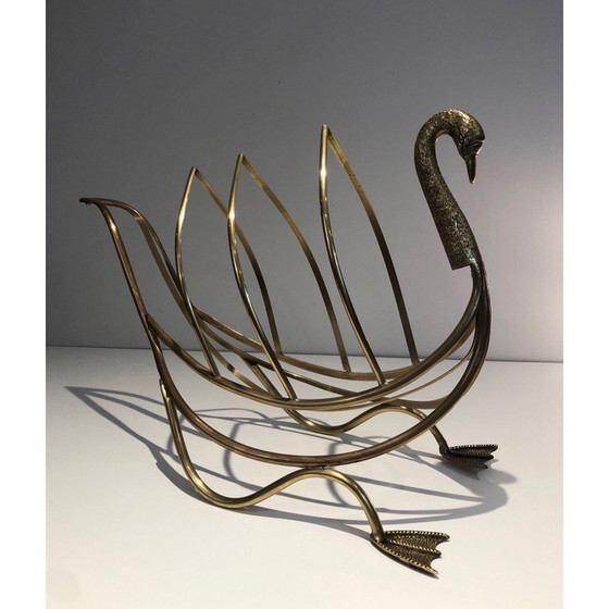 Image 1 of Porte-revues vintage en laiton, Italie 1940s