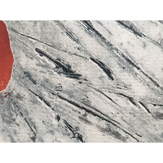 Image 1 of Lithographie abstraite vintage en relief