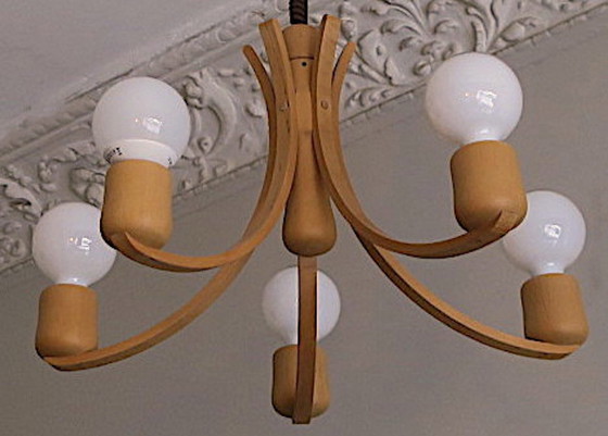 Image 1 of Lustre à hauteur variable Domus avec 5 bras, Danemark 1970S