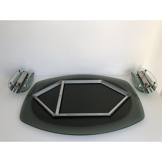 Image 1 of Miroir vintage Veca avec 2 lampes murales, Italie