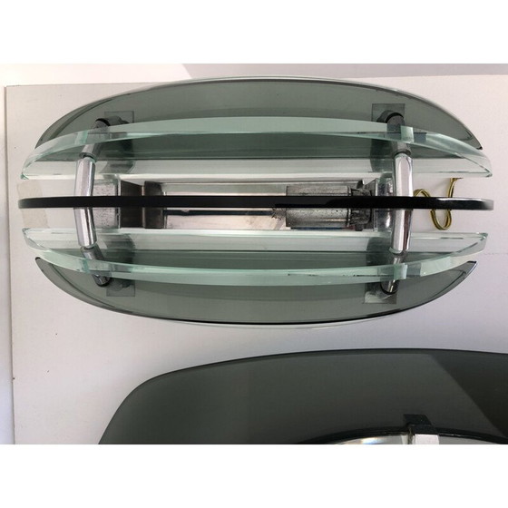 Image 1 of Miroir vintage Veca avec 2 lampes murales, Italie