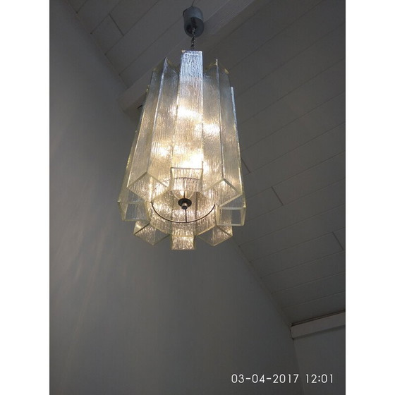 Image 1 of Lampe suspendue vintage en verre par Doria, Allemagne 1970