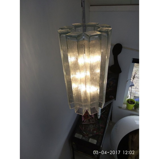 Image 1 of Lampe suspendue vintage en verre par Doria, Allemagne 1970