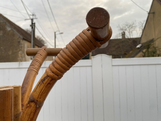 Image 1 of Porte Manteau En Rotin Vintage 1970