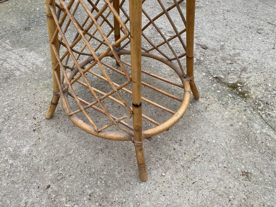 Image 1 of Porte Manteau En Rotin Vintage 1970