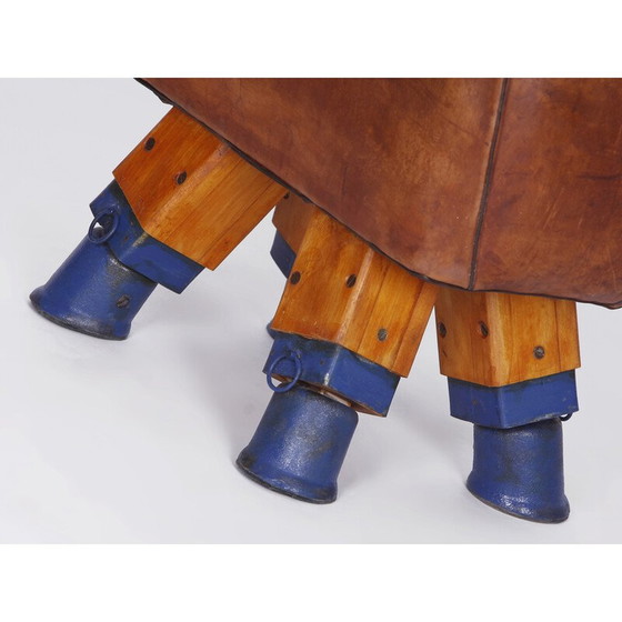 Image 1 of Tabouret de gymnase en cuir tchèque vintage pour cheval d'arçons, années 1930