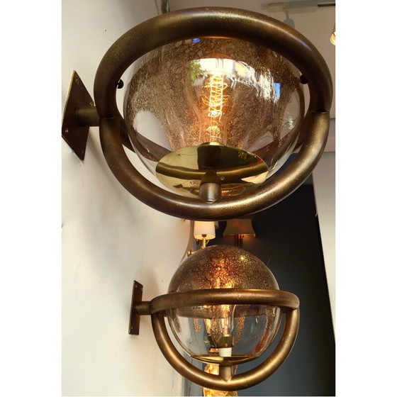 Image 1 of Paire d'appliques Saturne en verre de Murano - années 1980