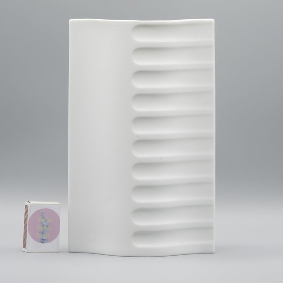 Image 1 of Archais Heinrich Fuchs Op Art Retro Hutschenreuther Bisque Porcelaine Vase Duo