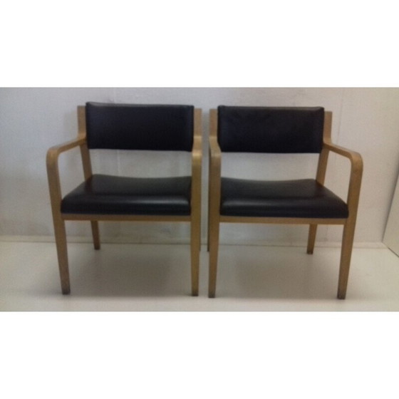 Image 1 of Paire de fauteuils vintage en bois courbé de Dřevopodnik Holešov, Tchécoslovaquie 1960