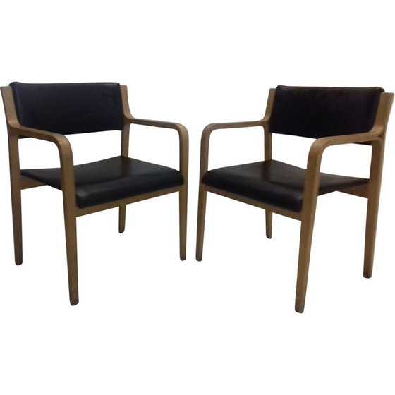 Image 1 of Paire de fauteuils vintage en bois courbé de Dřevopodnik Holešov, Tchécoslovaquie 1960