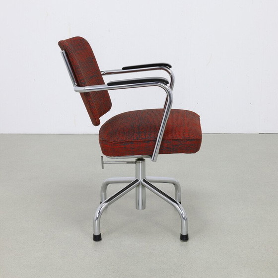 Image 1 of Chaise de bureau vintage avec ottoman en métal par Paul Schuitema pour Fana, 1960