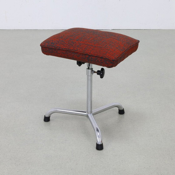Image 1 of Chaise de bureau vintage avec ottoman en métal par Paul Schuitema pour Fana, 1960