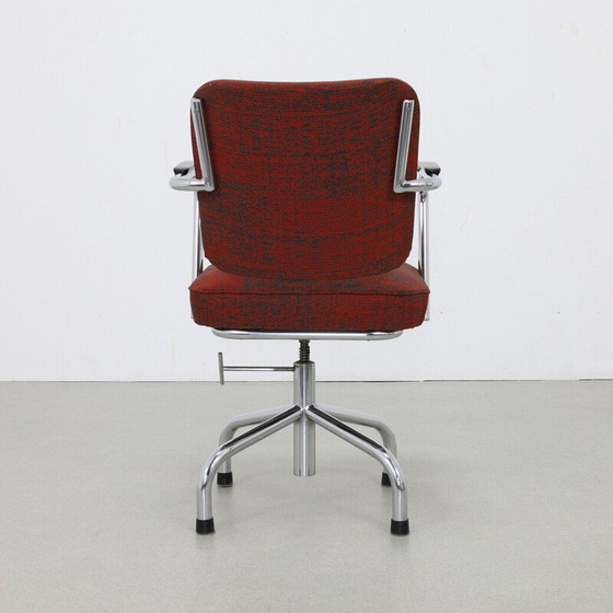 Image 1 of Chaise de bureau vintage avec ottoman en métal par Paul Schuitema pour Fana, 1960