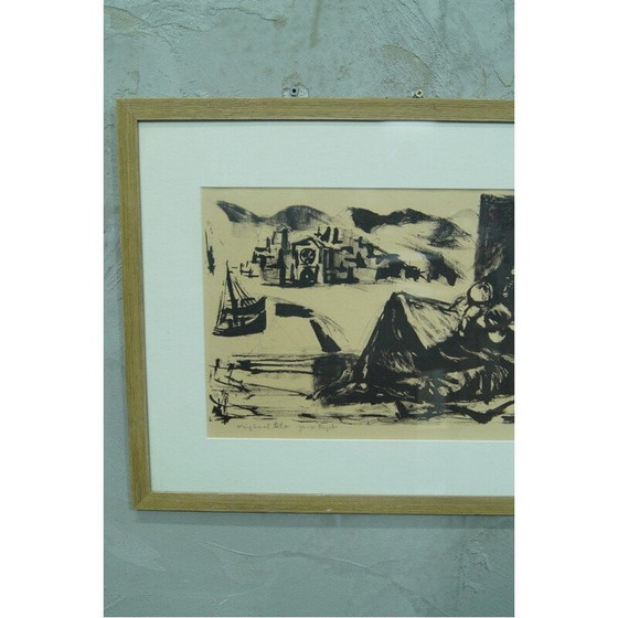 Image 1 of Lithographie moderniste vintage de Gerhard Nordström, Suède 1960