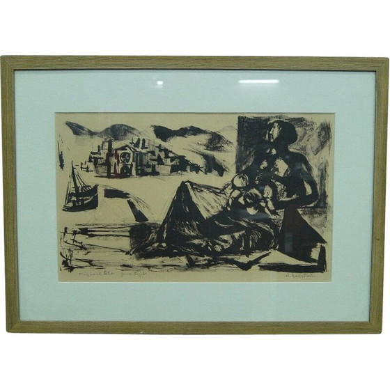 Image 1 of Lithographie moderniste vintage de Gerhard Nordström, Suède 1960
