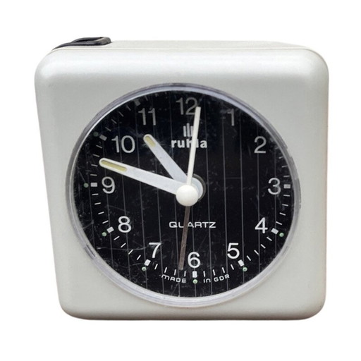 Réveil électrique vintage en plastique de Ruhl, Allemagne 1980