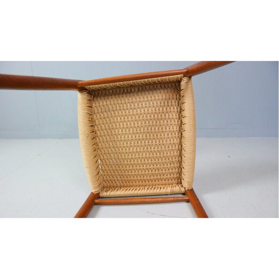 Image 1 of Chaise de salle à manger vintage modèle 75 en teck et corde par Niels Otto Møller pour JL Møllers Møbelfabrik, Danemark 1970