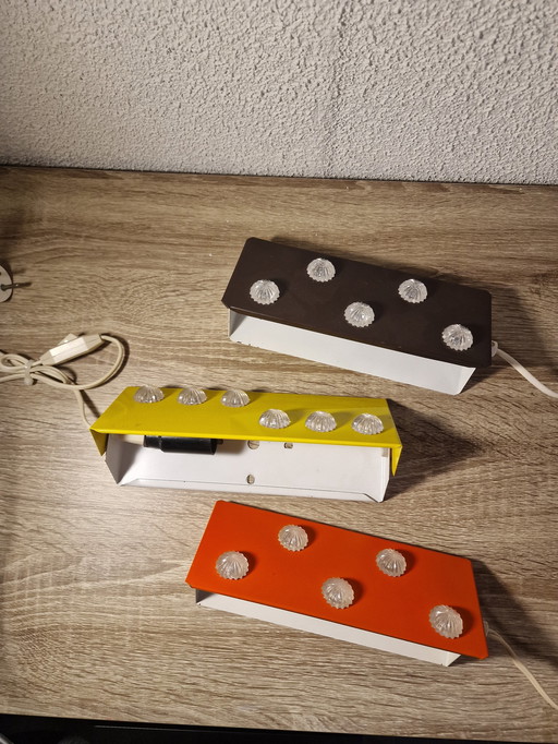 3x Lampes murales/de chevet vintage