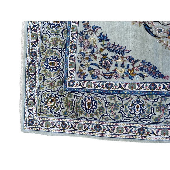 Image 1 of Tapis persan vintage en laine et soie naturelle, 1970
