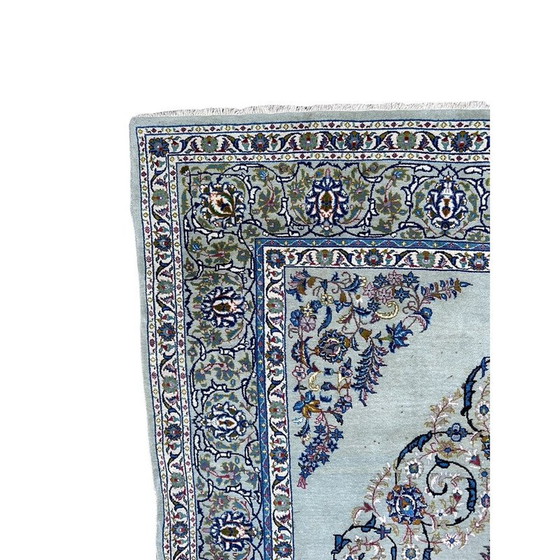 Image 1 of Tapis persan vintage en laine et soie naturelle, 1970