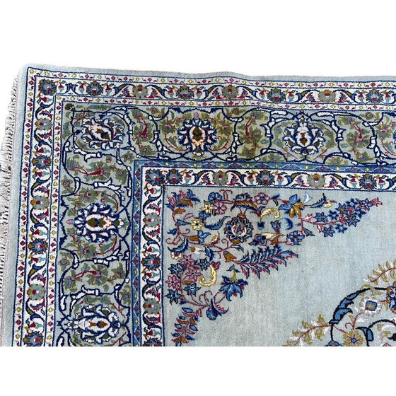 Image 1 of Tapis persan vintage en laine et soie naturelle, 1970