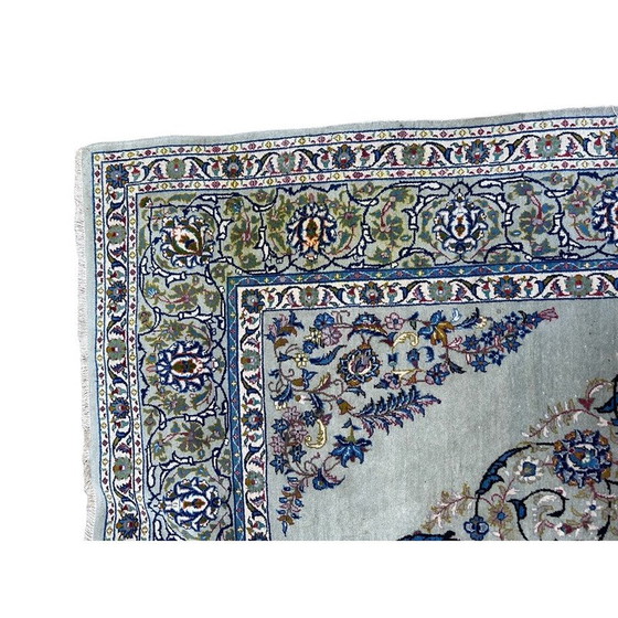 Image 1 of Tapis persan vintage en laine et soie naturelle, 1970