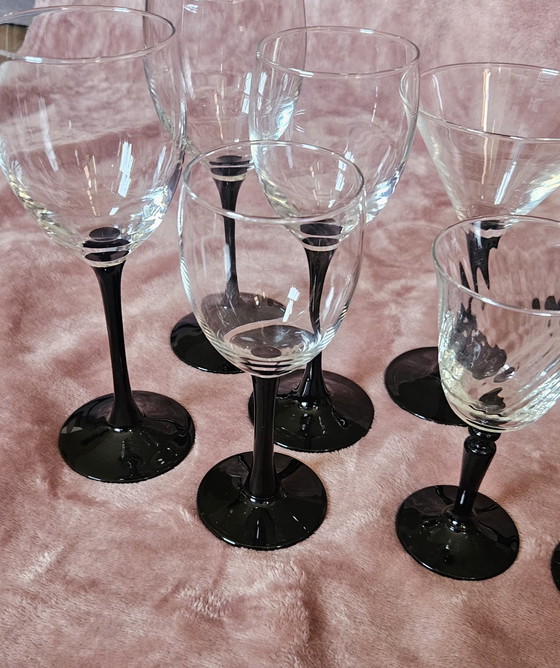 Image 1 of 12 verres Luminarc France Assortiment Black Foot