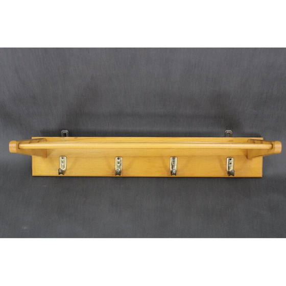 Image 1 of Paire de porte-manteaux vintage en bois, Tchécoslovaquie 1960