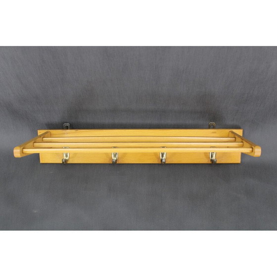 Image 1 of Paire de porte-manteaux vintage en bois, Tchécoslovaquie 1960
