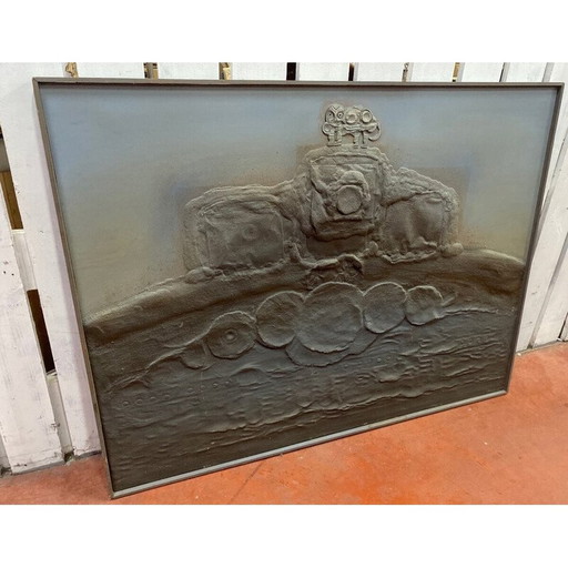 Sculpture vintage en bas-relief de Joseph Alessandri, 1980